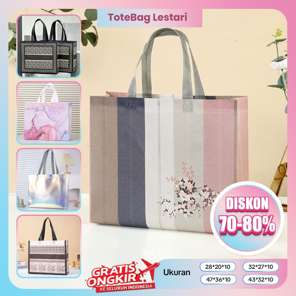 

DISKON TOTEBAG WANITA - TAS BELANJA - TAS SPUNBOND - TAS JINJING - TOTEBAG - TAS JINJING WANITA -