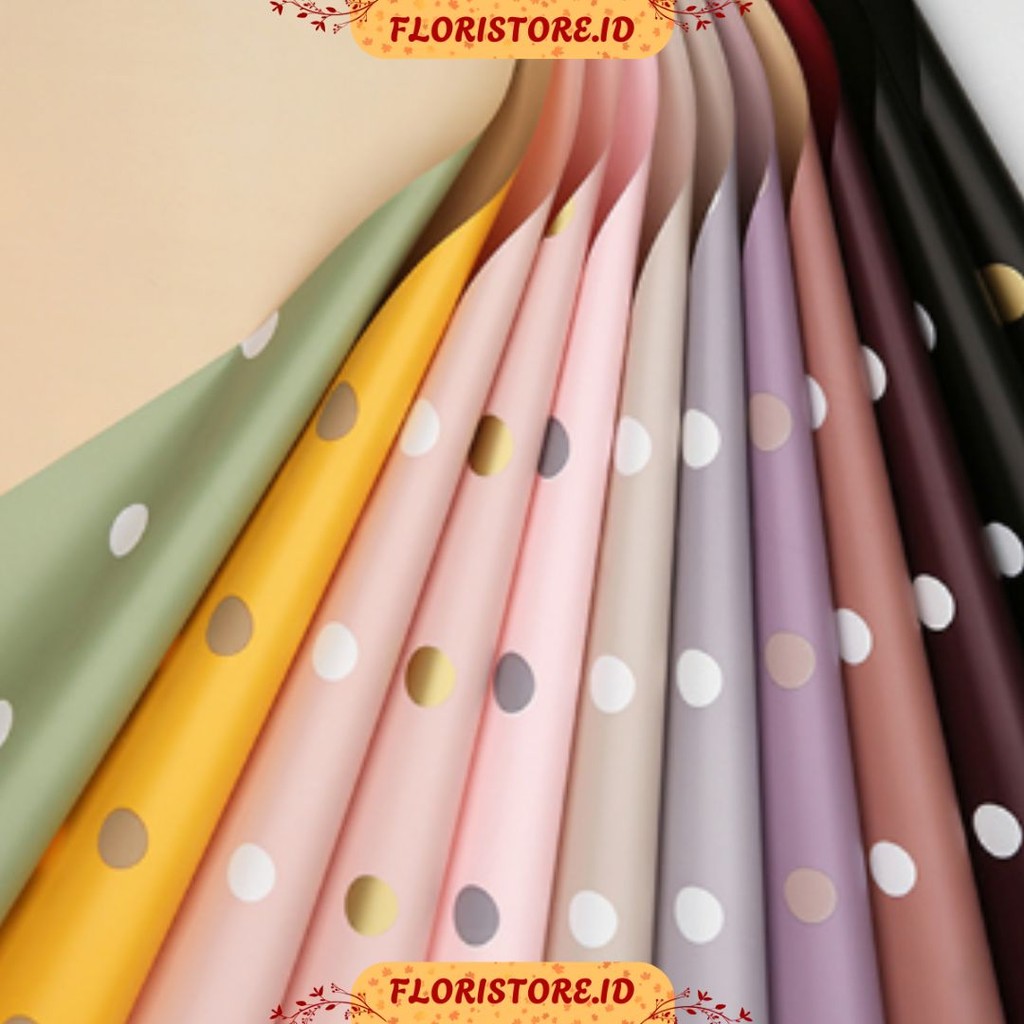 

POLKADOT PATTERN PRINTED CELLOPHANE / FLORIST PAPER / KERTAS BUKET BUNGA / WRAPPING WRAPPER