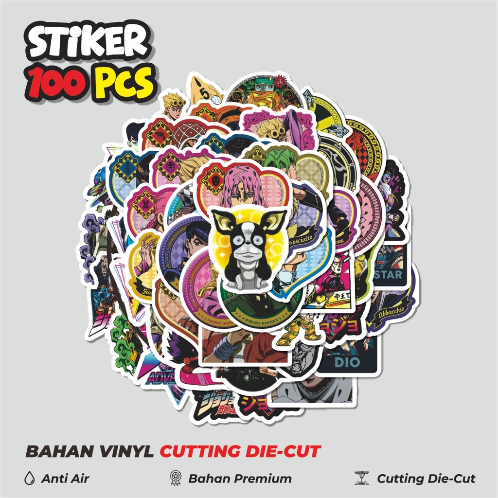 

Terbaru! 50 pcs Stiker Manga JoJo's Bizarre Adventure Stone Ocean V2 Dekorasi Lucu Kreatif untuk Notebook, Skateboard, HP