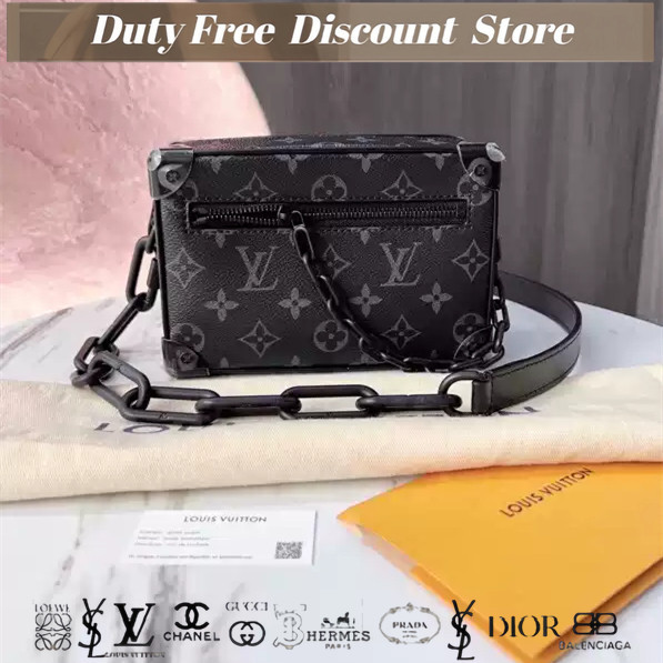 Louis Vuitton Louis Vuitton Tas Mini Tali Rantai Batang Lembut Untuk Pria Tas Persegi Kecil Menjepit