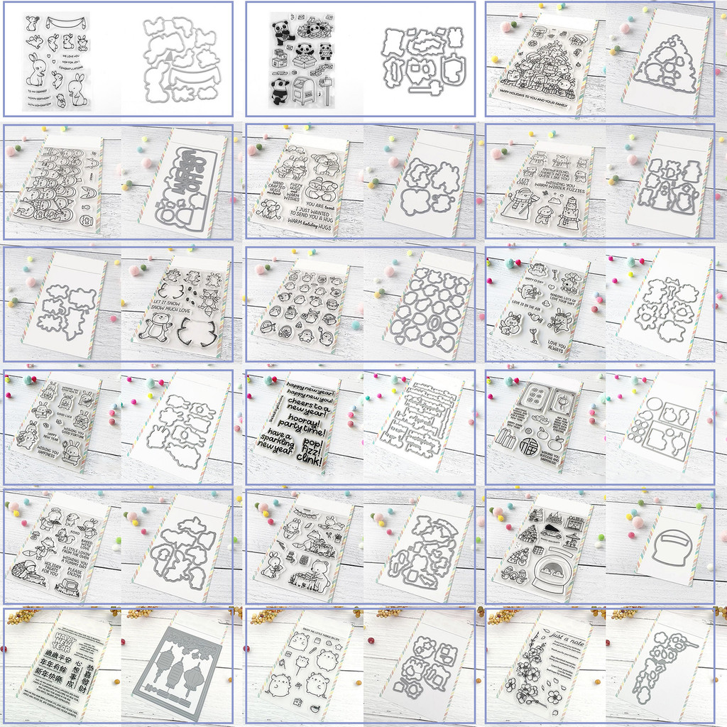 

Red Envelope Clear Stamps and Cutting Dies Crafted With Love Rubber Stamps For DIY Scrapbooking Decoration Paper Craft Album