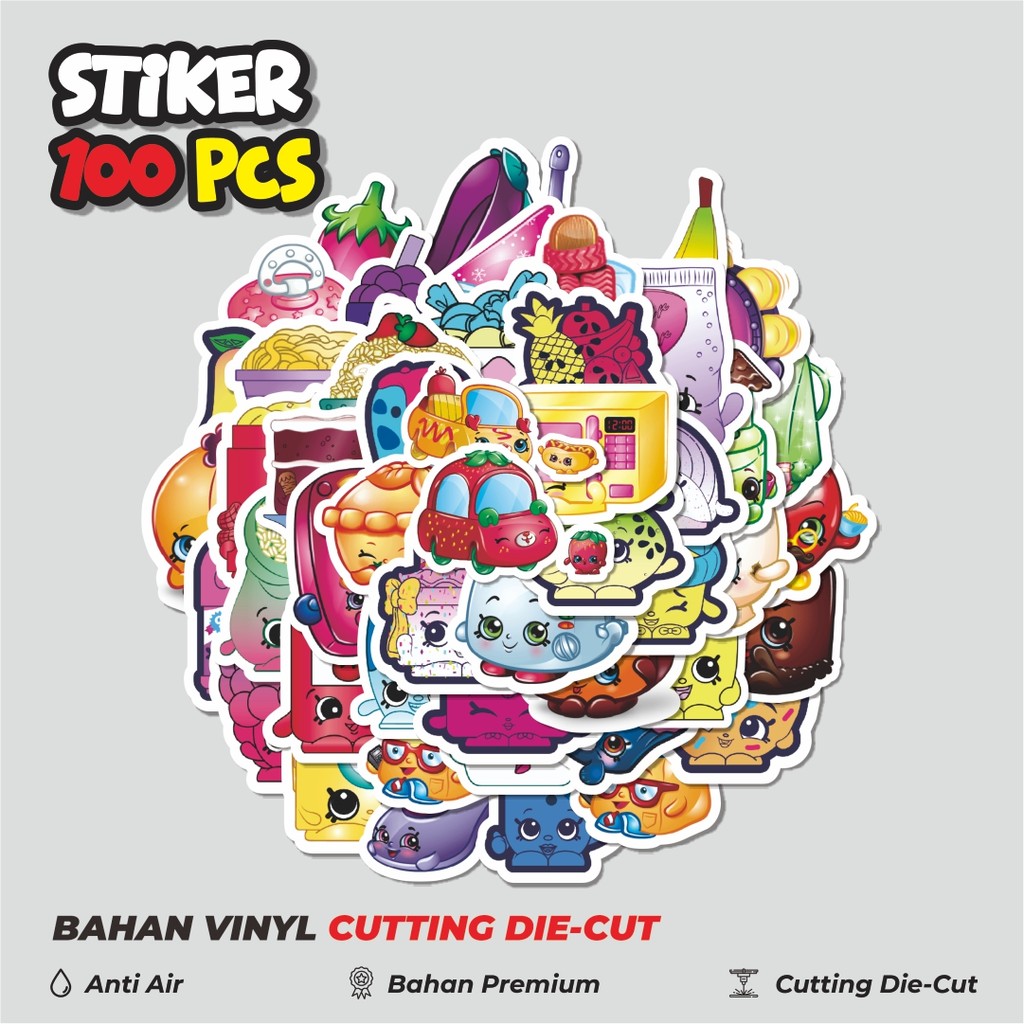 

Terbaru! 50 pcs Stiker Shopkins Versi 3 Dekorasi Lucu Kreatif untuk Notebook, Skateboard, HP