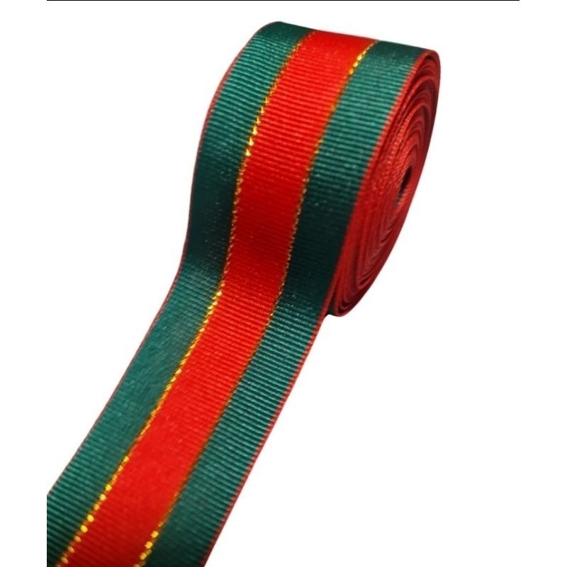 

GROSIR 10 Yard & 20 Yard | 2.5 cm - Pita Natal Pita Motif Garis Red & Green