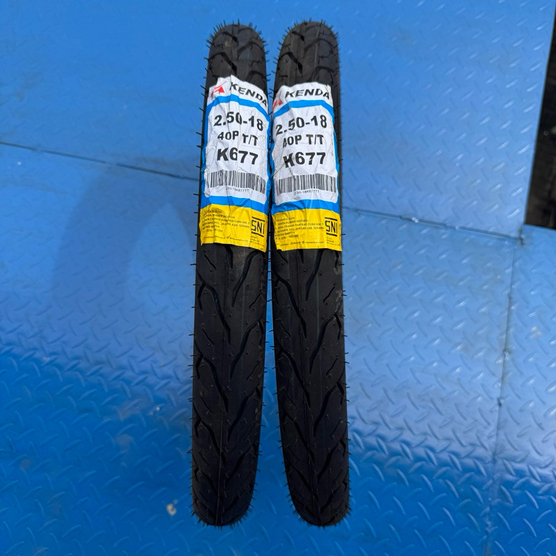 BAN LUAR KENDA K677 UKURAN 2.50 RING 18 NON TUBLES PNP RX KING FIZ R