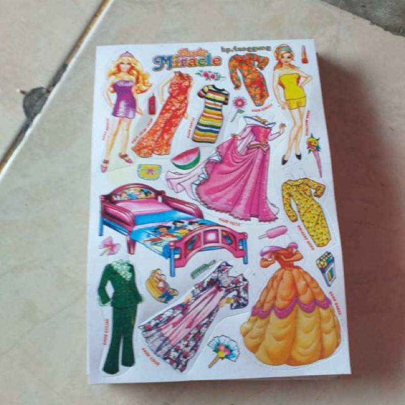 (wk acc)  Mainan paperdoll Bongkar Pasang Barbie Orang Orangan Kertas Murah Jaman Dulu Jadul 90an Ba