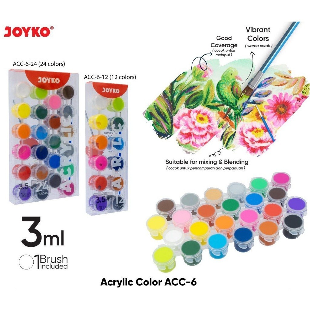 

Joyko cat akrilik/acrylic paint ACC-6-12 / 24 warna