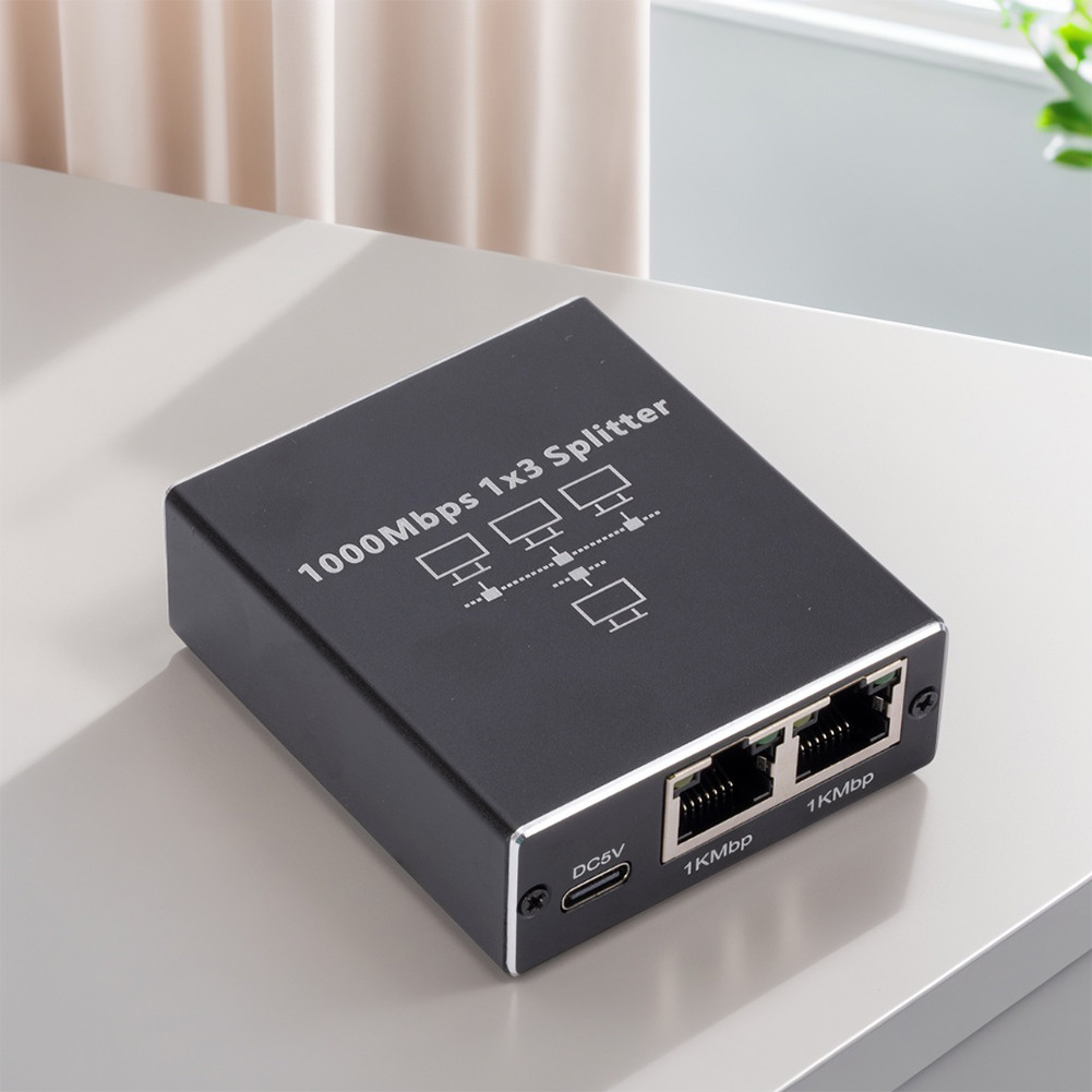 Ethernet Splitter 1 To 3/4 Gigabit Network Splitter RJ45 Ethernet Splitter Adapter for PC Laptop Rou