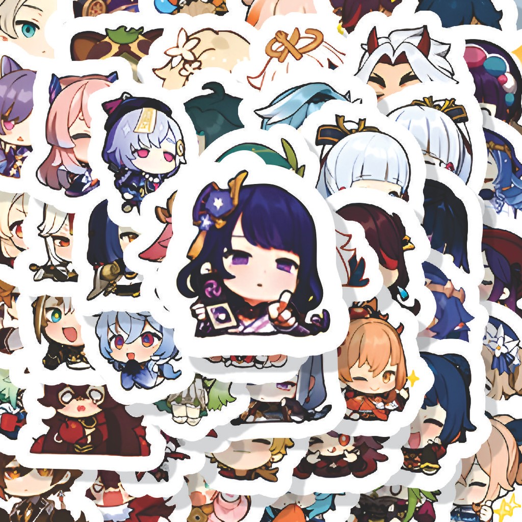 

100PCS Lucu Stiker Anime Kawaii Genshin Impact Stiker Aesthetic Stiker Anti Air Stikers Berperekat Waterproof sticker decal buat Motor Helm Buku Journal Koper Casing HP Laptop Botol Minum Hadiah anak