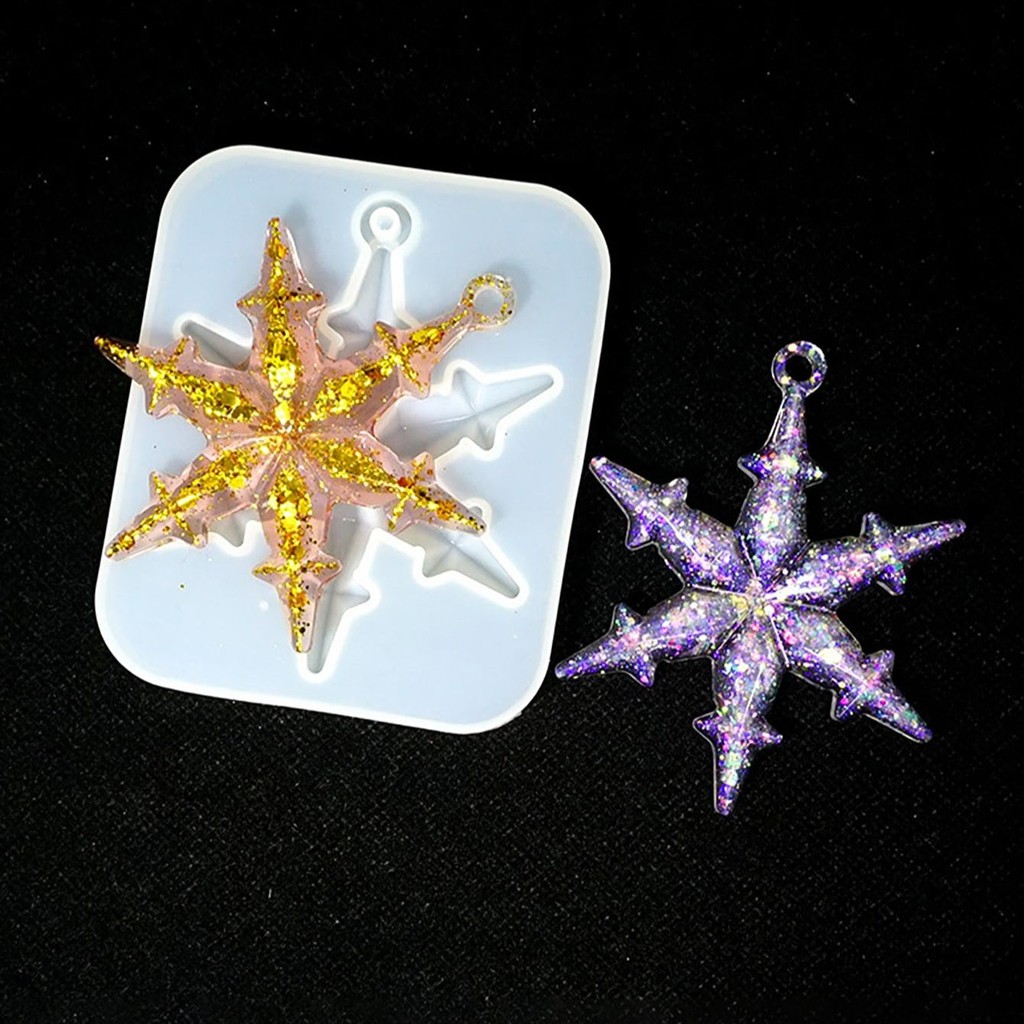 

DIY Crystal Epoxy Resin Mold Snowflake Pendant Silicone Mold Frozen Snowflake Epoxy Mold For Resin