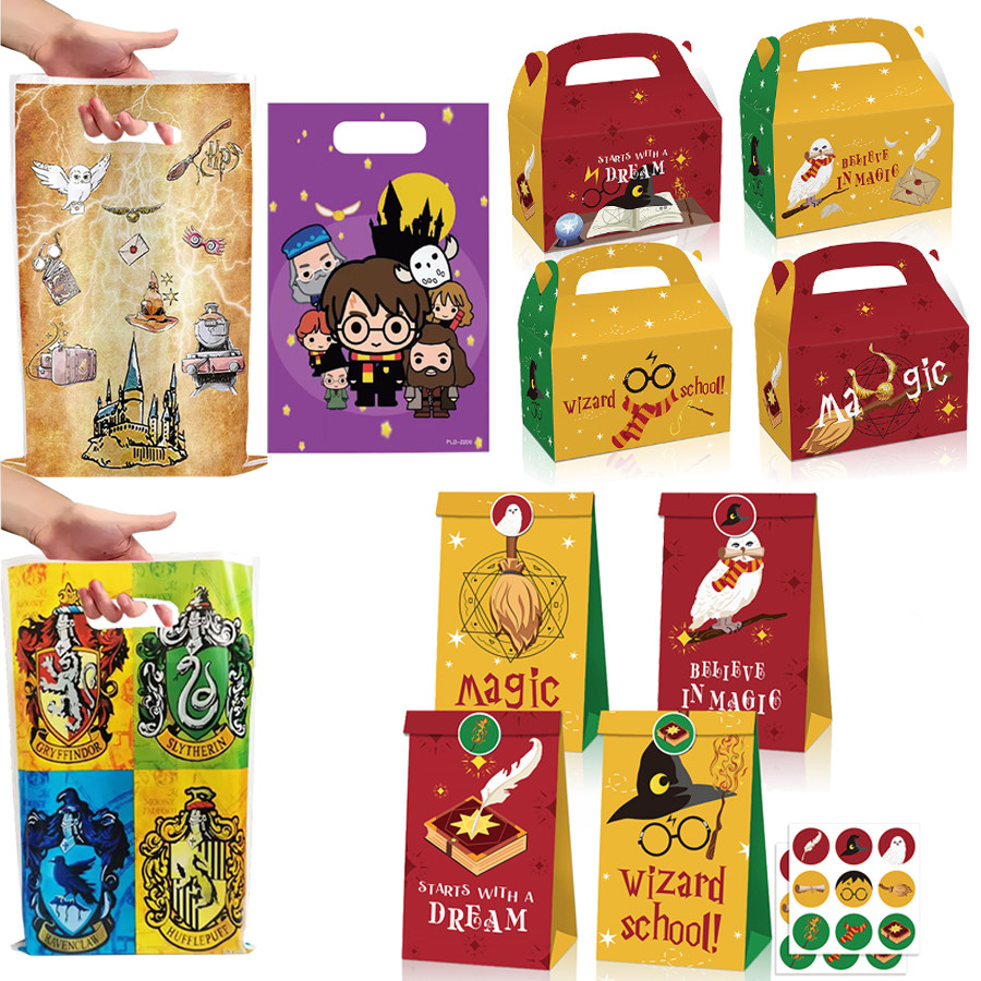 

Harry Potter Party Gift Bags Paper Bag Candy Bags Happy Birthday Party Girls Kids Boys Favors Gifts Surprise Decorations Loot Ba