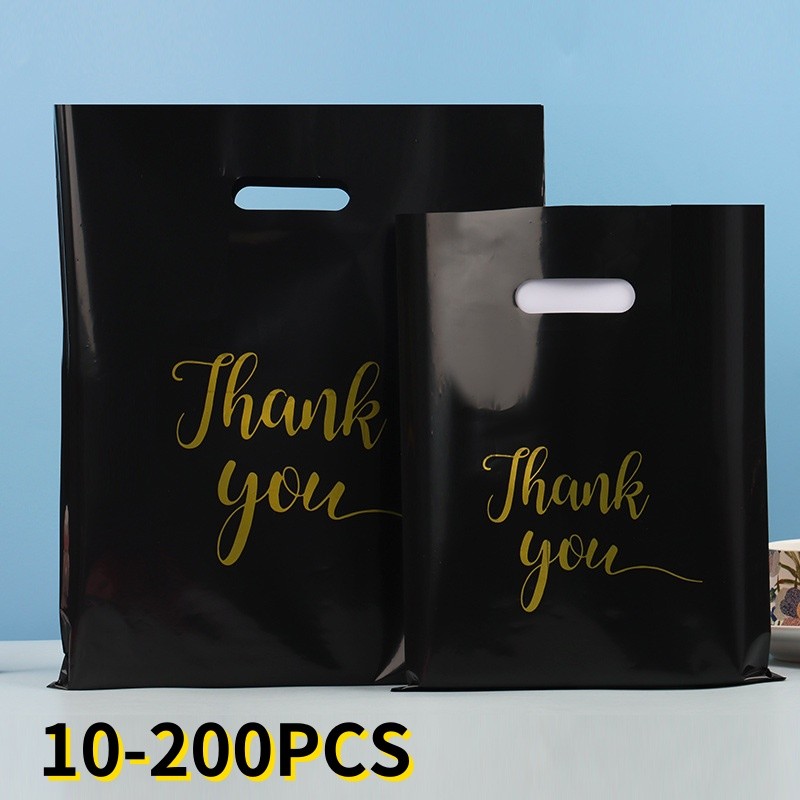 

200-10 PCS Thank You Gift Bags Gift Packages Wedding Birthday Guest Gift Wrap Plastic Shop Bags Small Business Candy Packaging