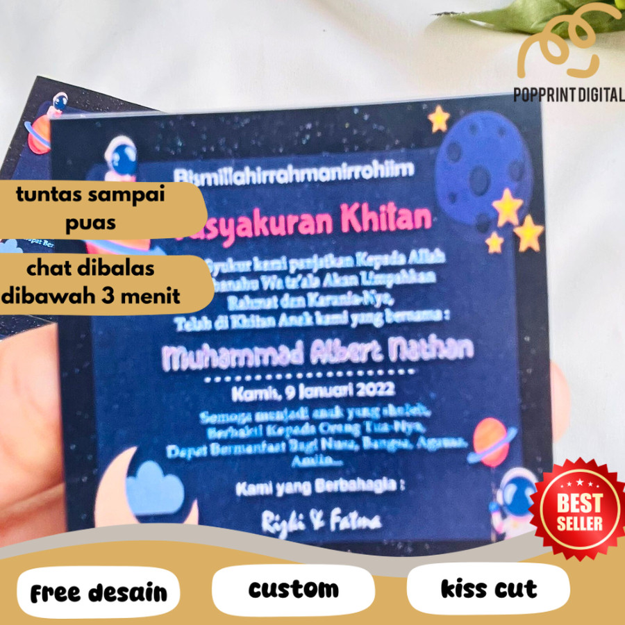 

PpD 12-15 Cetak stiker syukuran khitan kotak tasyakuran walimatul khitanan custom unik