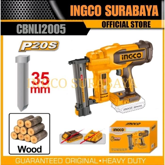 

INGCO CBNLI2005 20V Brad Nailer 15-35MM Mesin Paku Tembak 20V F15-F35mm Kecepatan 2 Paku/S Cocok untuk Proyek Praktis dan Efisien