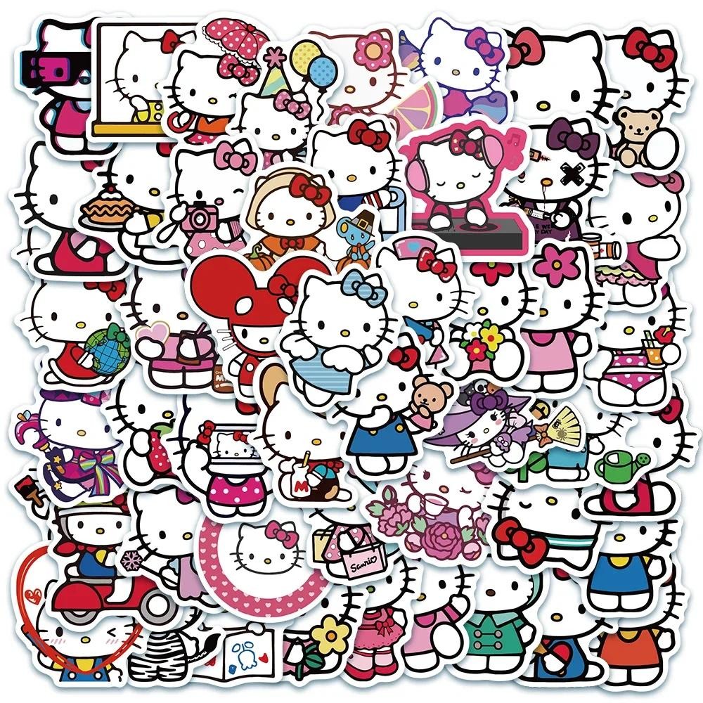 

50PCS Sanrio Series Hello Kitty Kuromi Stickers Cute Multi-purpose Stickers Waterproof Decorative Refrigerator Computer Stickers