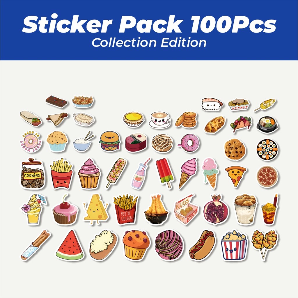 

Hot Stiker Cute and Delicious Food [Makanan Lucu dan Lezat] Lucu Anti Air Stikers Berperekat Waterproof Sticker Decal Buat Motor Helm Buku Journal Koper Casing HP Laptop Botol Minum