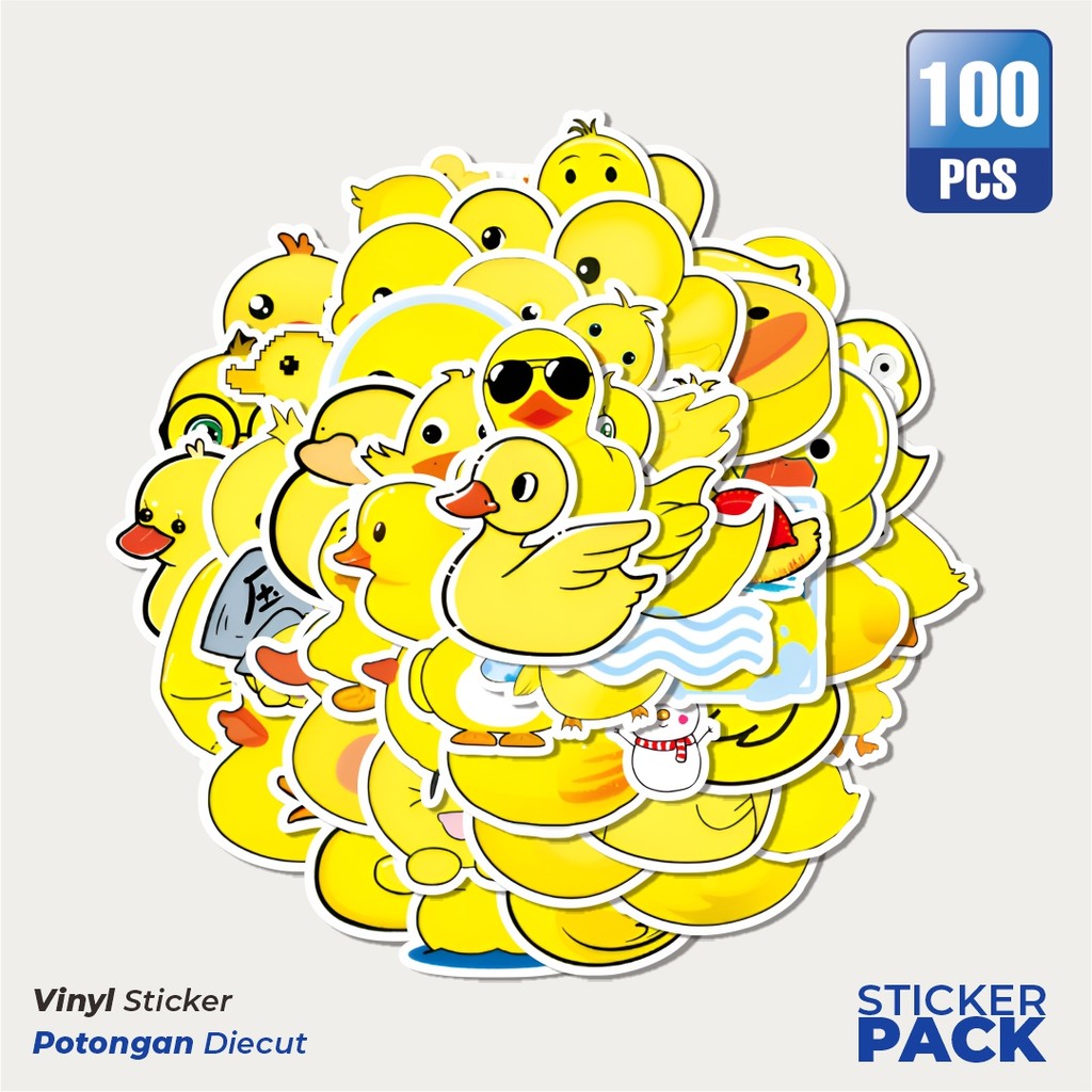 

Super Hemat! 100 PCS Stiker Cute B'Duck [Bebek Lucu] Waterproof Aesthetic- Untuk Laptop, Motor, dan Helm - Paper Stationery Pack