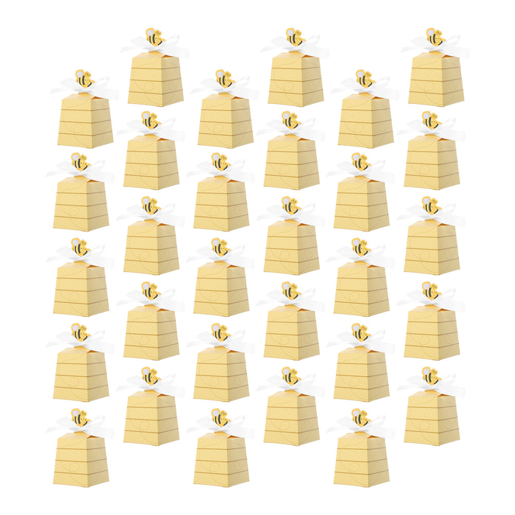 

30pcs Honeycomb Candy Boxes Beehive Design Paper Treat Containers Wedding Birthday Party Favor Boxes Durable Easy Assembly For