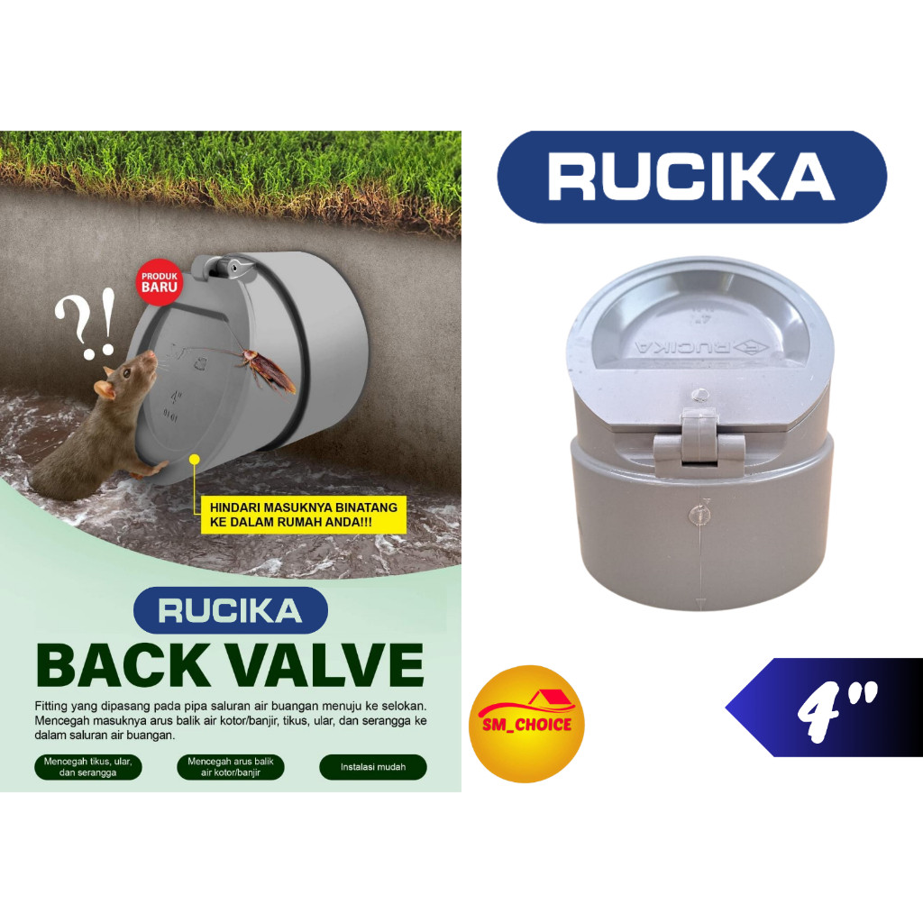 BACK FLOW VALVE 4 " TUTUP ANTI TIKUS RUCIKA 4" BACK FLOW 4 RUCIKA