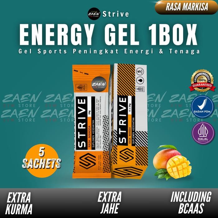 

STRIVE ENERGY GEL BOX 5 PCS x 24 GRAM UNTUK PERFORMA OLAHRAGA OPTIMAL - MANGGA