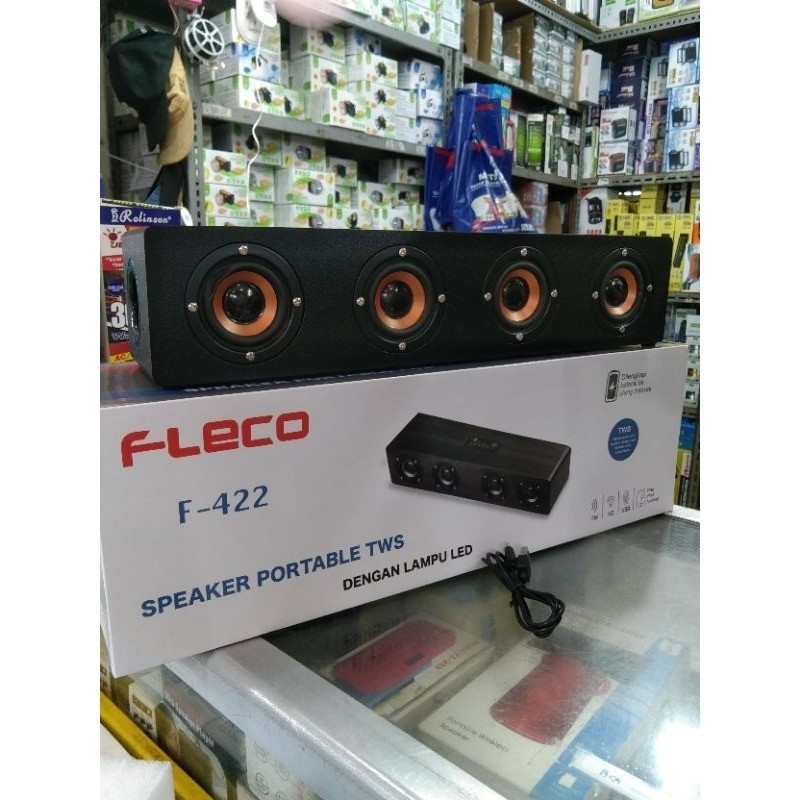 STREO Speaker Bluetooth FLECO F-422 | Speaker Aktif Portable Full Bass Bisa (Bluetooth/PC/Laptop/TV)