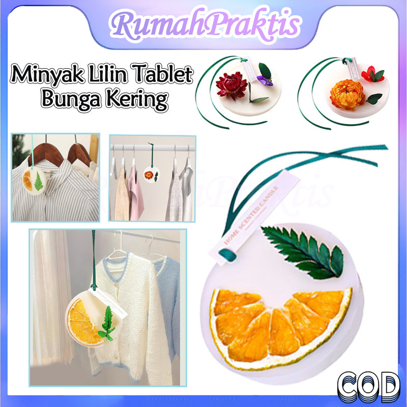 pewangi ruangan aromaterapi lilin tablet bunga kering / gantungan aromaterapi ruangan scented wax sa