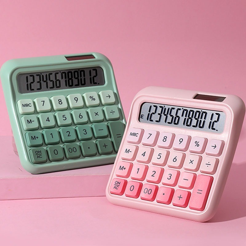 

KALKULATOR JUMBO 12 DIGIT AESTHETIC - Warna Lucu & Unik, Dual Power Solar +Baterai, Desain Minimalis