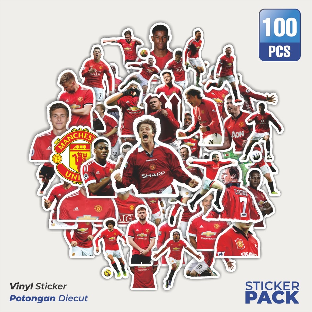 

Super Hemat! 100 PCS Stiker Stiker Football Series Manchister United Dekorasi Lucu Kreatif untuk Notebook, Skateboard, HP