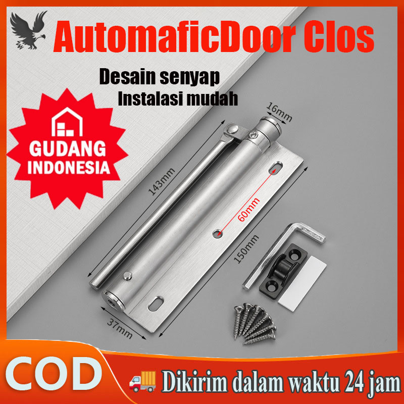 Penutup Pintu Otomatis Engsel Pintu Per Stang Door Closer Stainless Steel  Batang pegas Penutup pint
