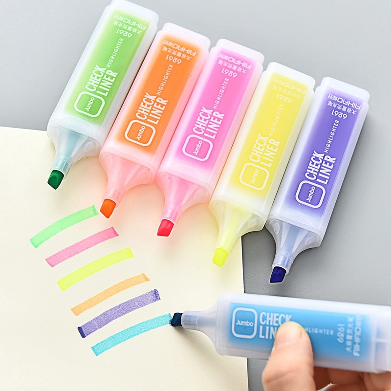 

6 Colors Marker Liquid Highlighters Kawaii Gifts for Students Taking Notes Lovely Painting Office Supplies Stationery