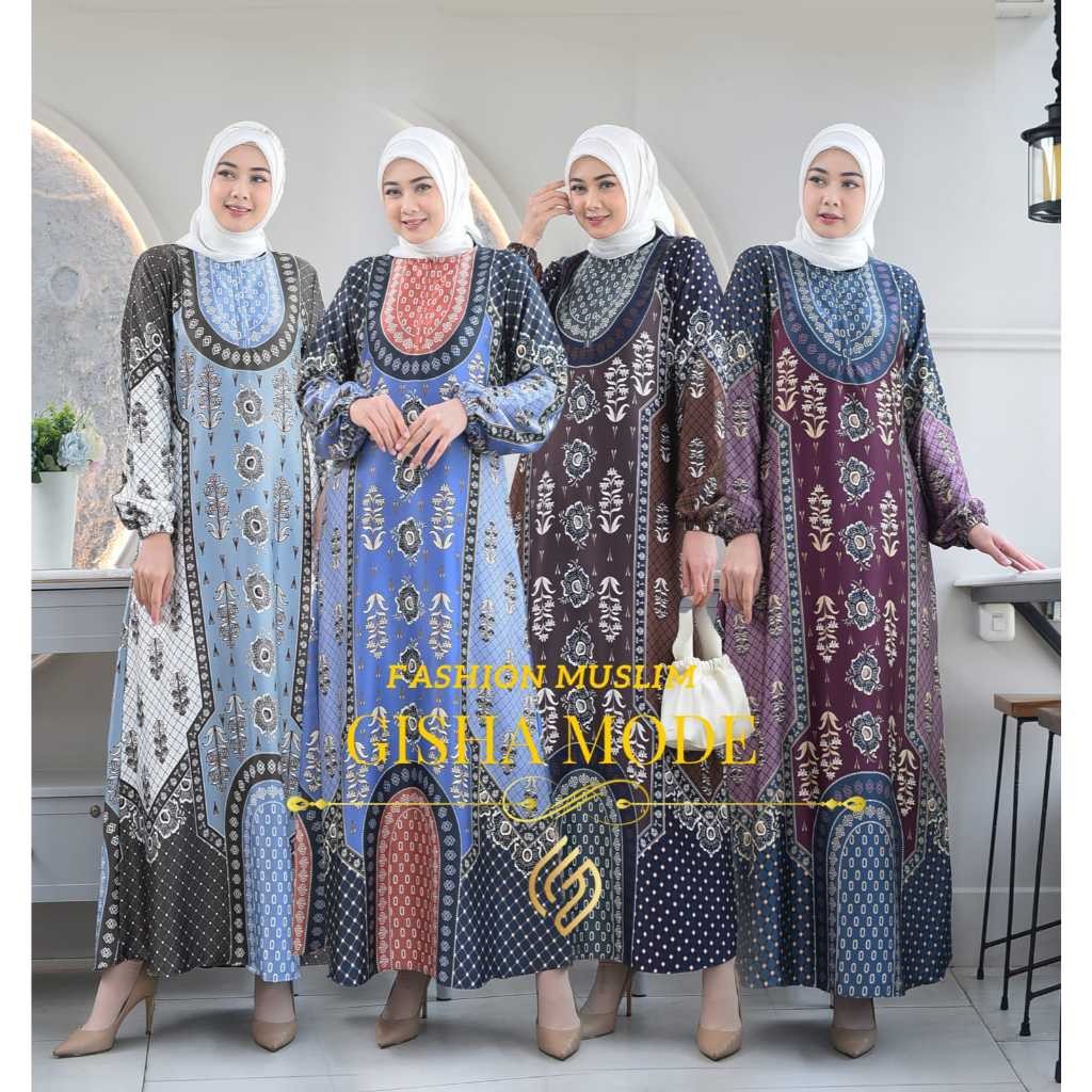 Gamis NEW RAFLESIA Silk Premium Terbaru Bahan Maxmara Motif Bunga Busui  Kondangan  Nyaman TERLARIS