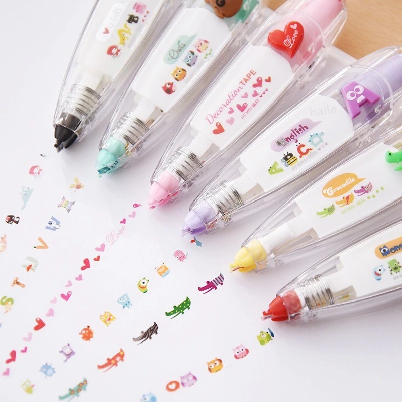 

Creative Cute Decoration Correction Tapes Press Type Corrective Tape Student Korean Stationery Tape Child Toy