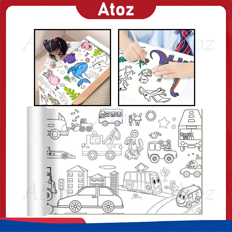 

3 METER Graffiti Scroll Kertas Mewarnai Jumbo/Kertas Mewarnai Jumbo Anak/Graffiti Scroll Besar