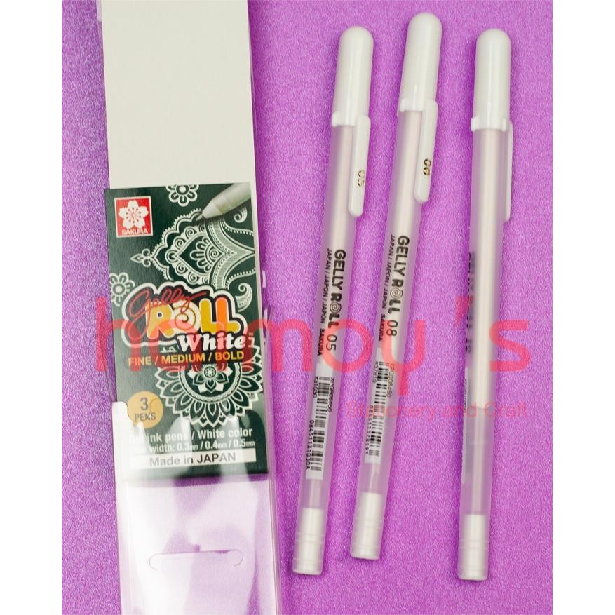

SAKURA GELLY ROLL WHITE FINE / MEDIUM / BOLD ( 0.3 / 0.4 / 0.5 MM )