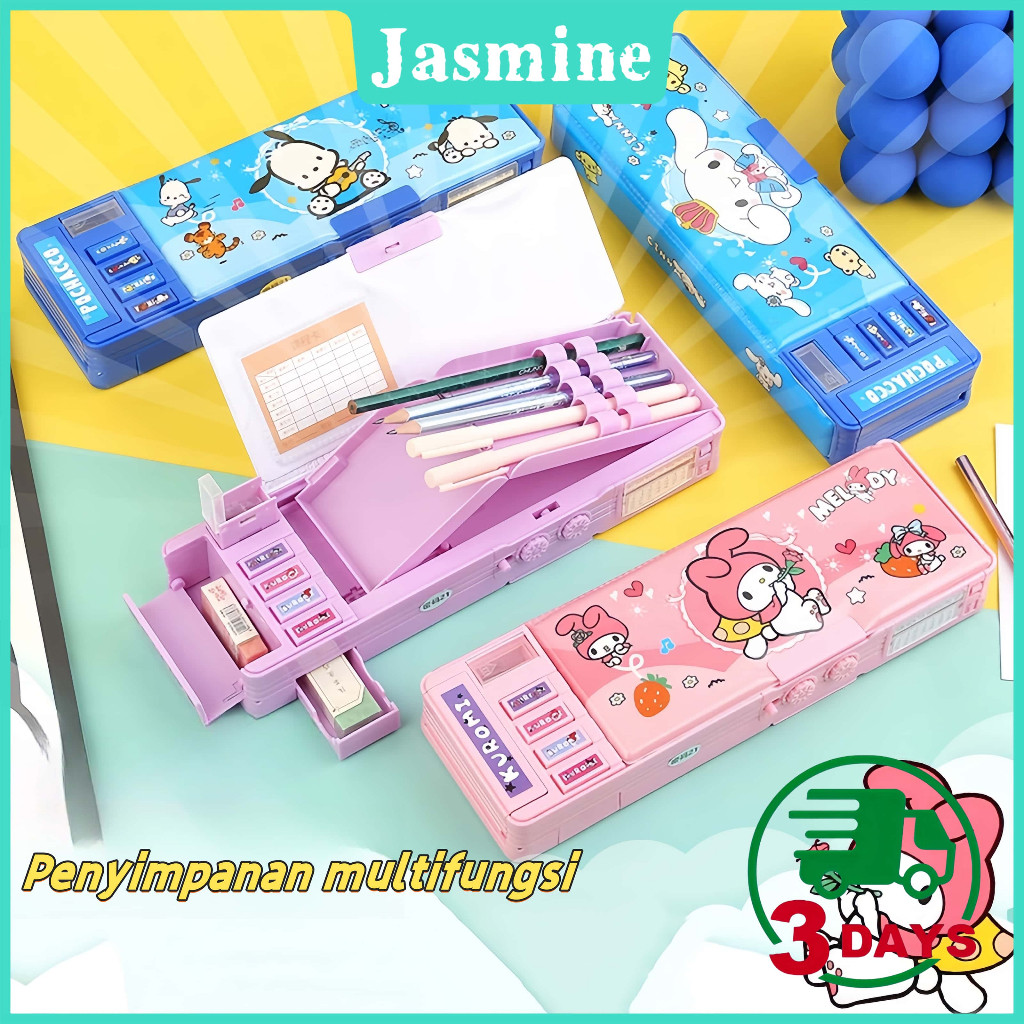 

【Ready Stock】Gaya Baru Cinnamoroll Kotak Alat Tulis Multifungsi Kunci Kode Perempuan Pensil Sanrio Dua Sisi Bernilai Tinggi Kapasitas Besar