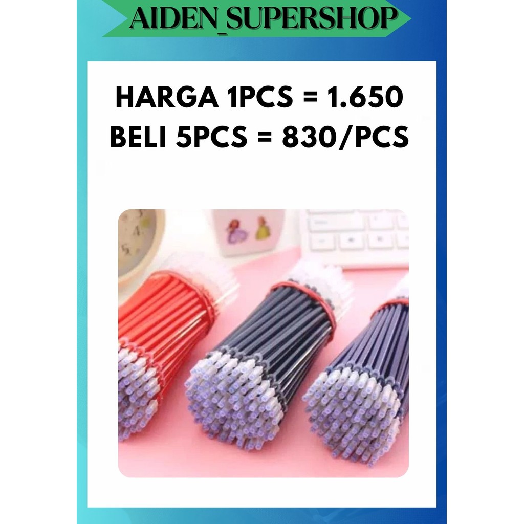 

AS REFILL TINTA PENA GEL PULPEN BOLPOIN PEN CAIR 0.5 MM HITAM / BIRU / MERAH