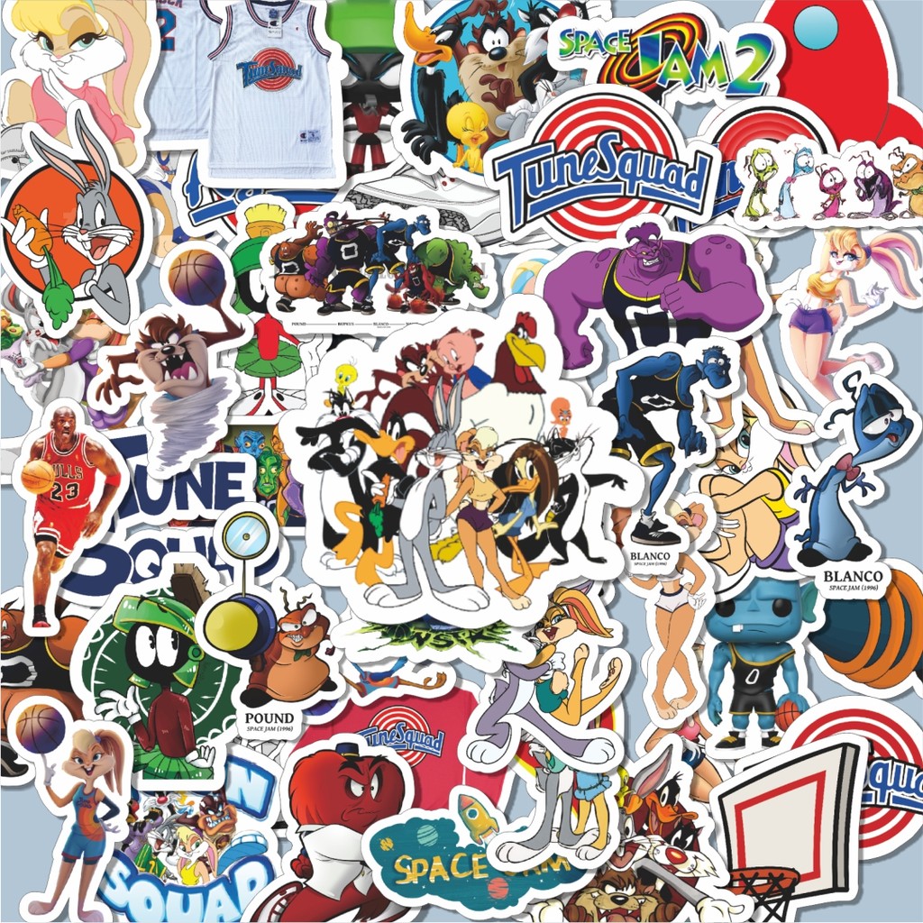 

100PCS Lucu Stiker Warner Bros Series Space Jam Character Mix Stiker Aesthetic Stiker Anti Air Stikers Berperekat Waterproof sticker decal buat Motor Helm Buku Journal Koper Casing HP Laptop Botol Minum Hadiah anak
