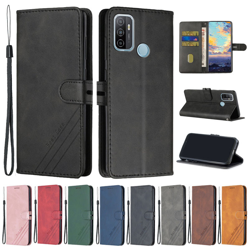 OPPO A53 Case Leather Flip Case on For Funda OPPO A 53 CPH2127 Phone Case for OPPO A53S CPH2139 Etui