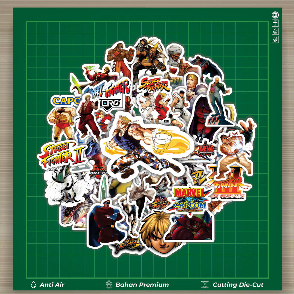 

HOT 50 PCS STIKER Stiker Video Game Series Street Fighter Character Mix Stiker Fashion Cars Decal Dingin Kartu Album Custom Vinyl Anti Air- Sticker Aesthetic Buku Journal Koper Casing HP Tablet Laptop Helm Motor Botol Minum