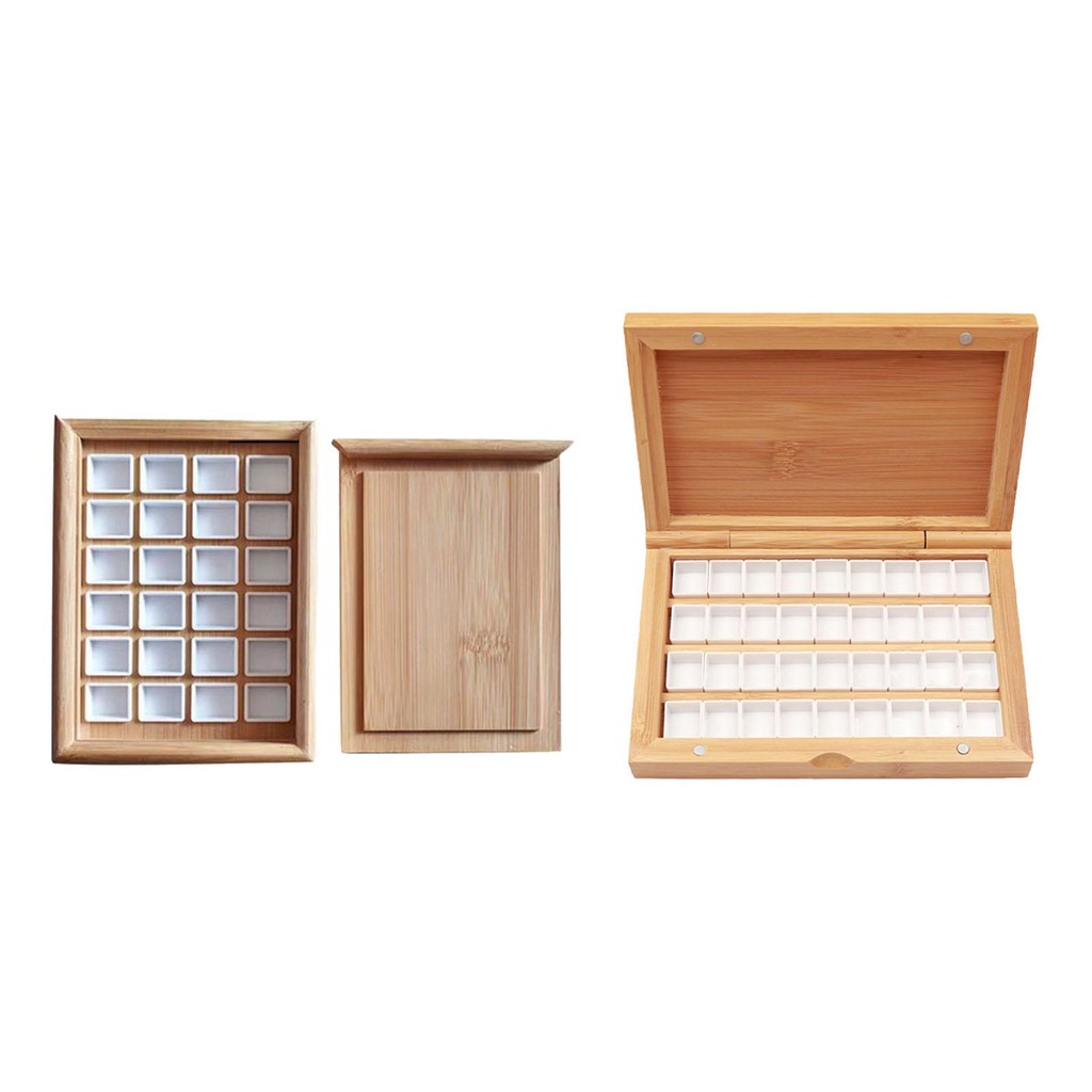 

Wooden Watercolor Palette Box Painting Art Supplies with Lid Oil Paint Watercolor Palette for Painters School Project Students