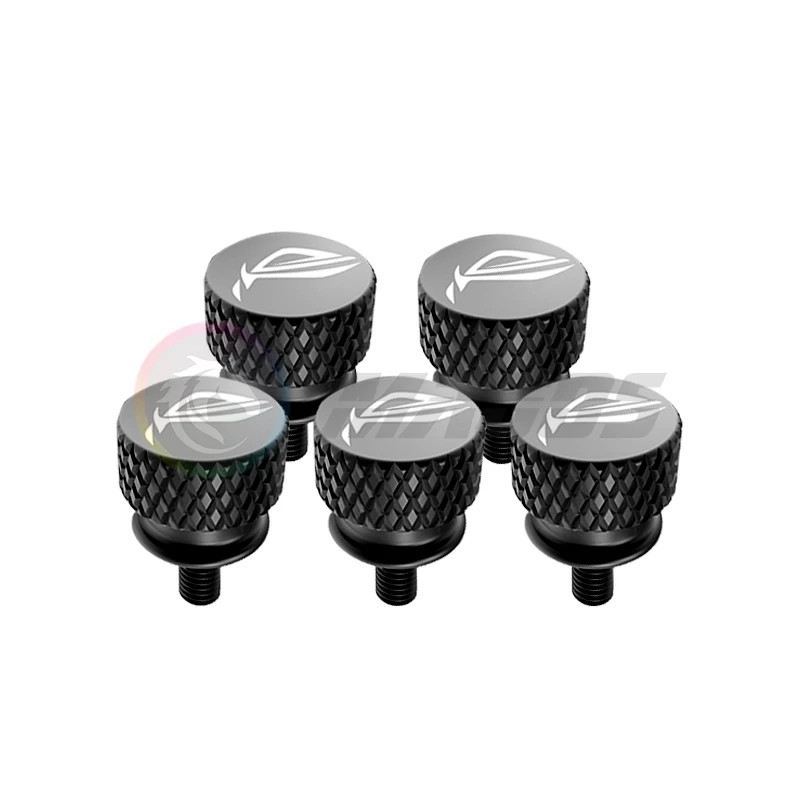 PC Case M3.5 Screws Hand Tighten 6#-32x6 ROG/MSI/AORUS Logo Etching Aluminum Knurled Beautification 