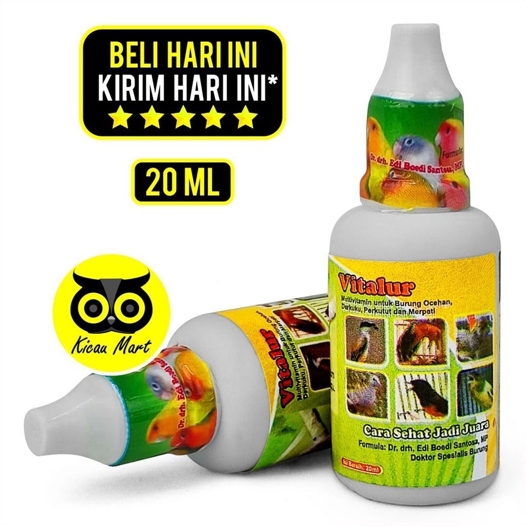 KICAU MART VITAMIN OBAT TERNAK BREEDING BURUNG MURAI KACER KENARI VITALUR BESAR DR. EDI BOEDHI 20 ML
