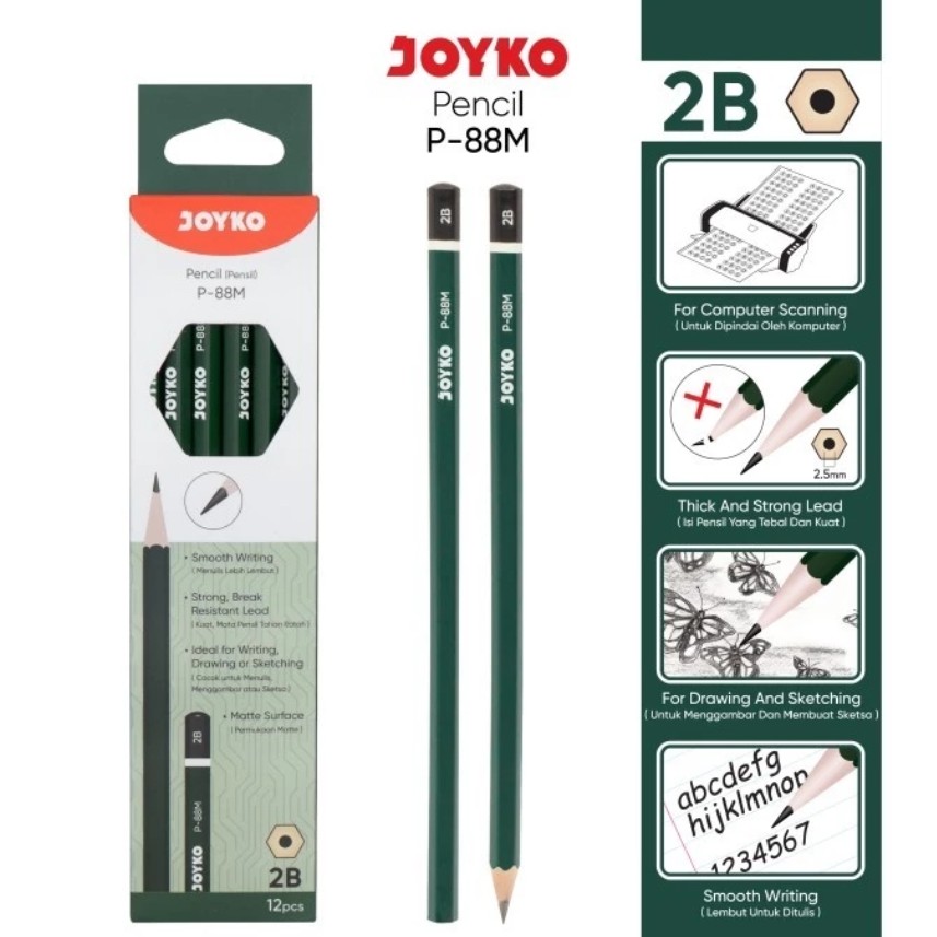 

Pensil Joyko P-88M 2B 1 Box 12 Pcs