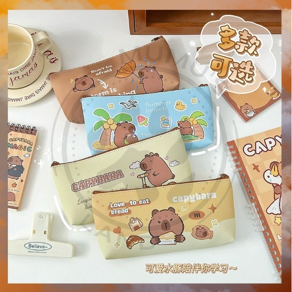 

MUMUSLAND Kotak Pensil Karakter Tempat Pensil Ukuran Medium Capybara Kapibara Friends S-PC012