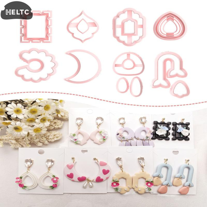 

1PCS Pink Plastic Unique Shaped Polymer Clay Molds Clay Cutting Molds Tools For DIY Earring Jewelry Ornaments