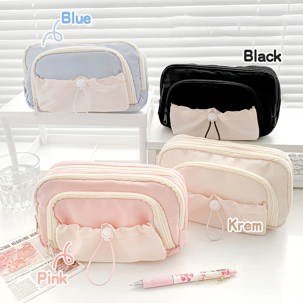 

Tempat Alat Tulis Siswa Aesthetic - Tas Pensil Besar Material Dan Resleting Premium Desain Warna Solid/New Ultra Large Capacity Pencil Case Simple Stationery Box Minimalist Pen Pouch for Students Office Student Stationery Organizer School Supplies