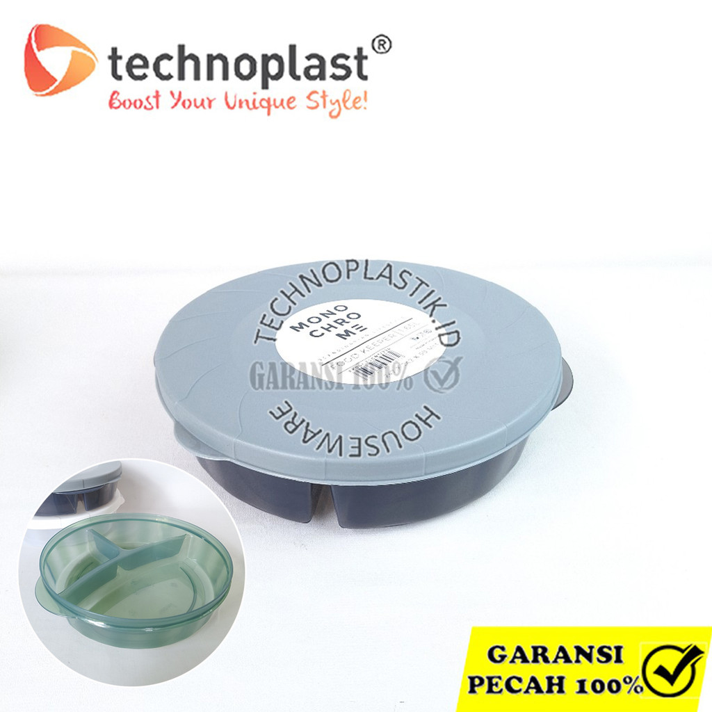 TECHNOPLAST Monochrome Food Keeper Lunch Box Kotak Bekal Sekat 3