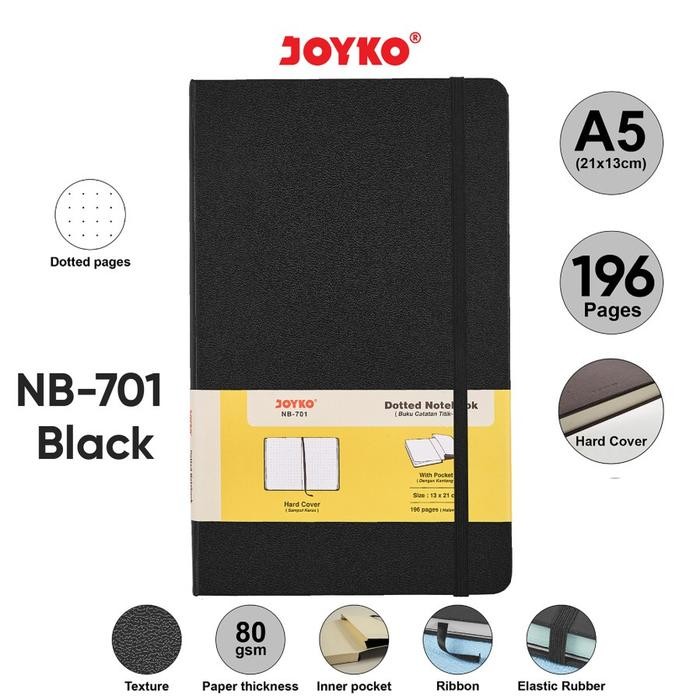 

Joyko A5 Notebook Hardcover BLACK | Buku Tulis Catatan - NB-663 RULED BL
