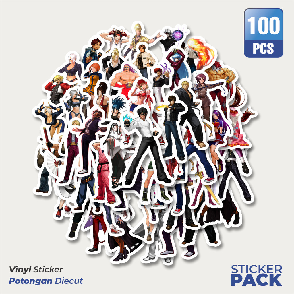 

100 PCS STIKER Stiker Game Series King Of Fighter Character Mix 4 Waterproof Aesthetic- Untuk Laptop, Motor, dan Helm - Paper Stationery Pack