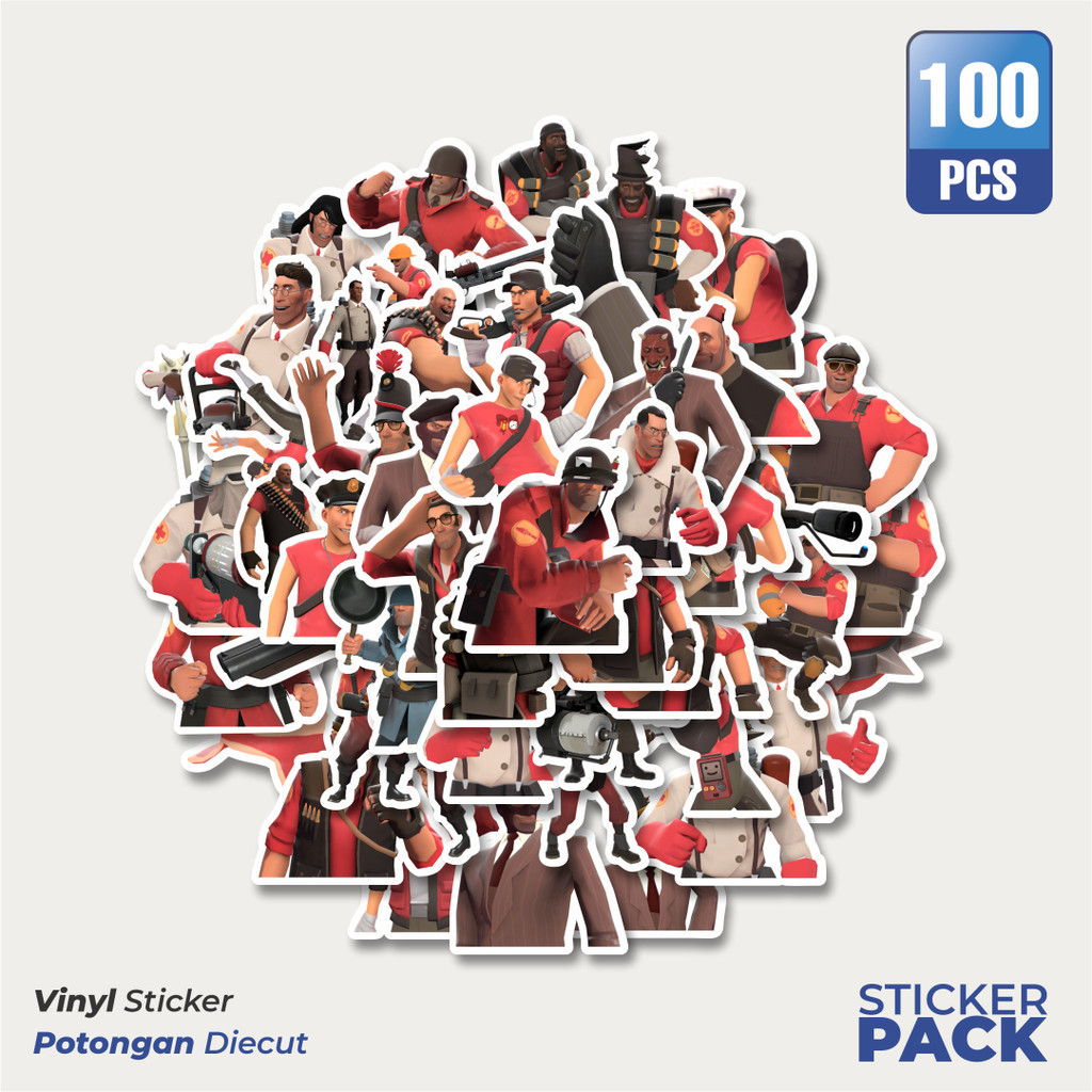 

100 PCS STIKER Stiker Game Series Team Fortres Character V3 Waterproof Aesthetic- Untuk Laptop, Motor, dan Helm - Paper Stationery Pack
