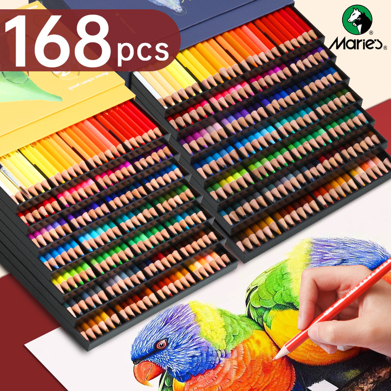 

Marie's 168 Colored Pencils Set, Oil/Watercolor Vibrant Colors for Painting,For Adult,Teens,for Drawing,Blending,Layering